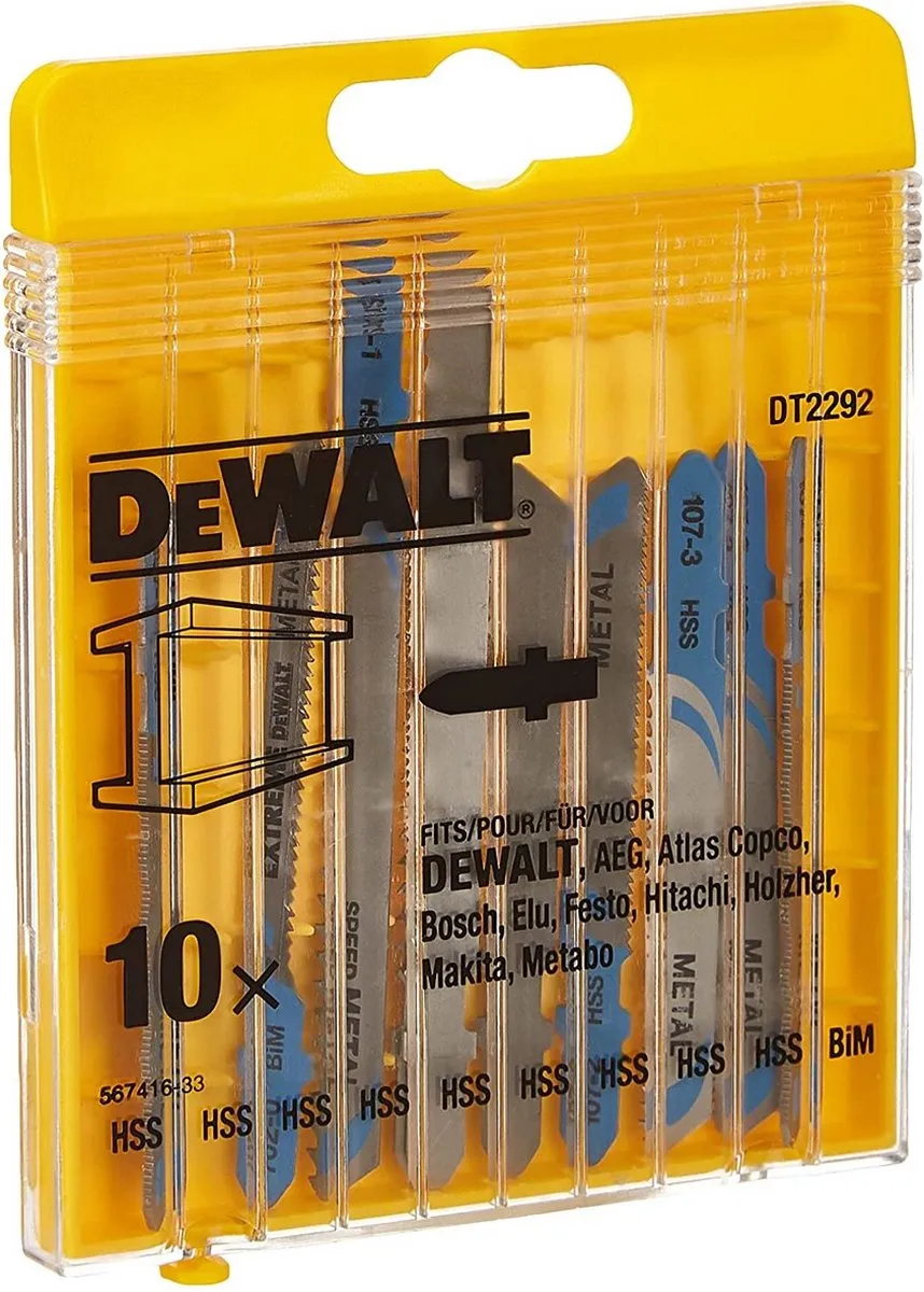 DeWalt DT2292 Decoupeerzaagbladen 10-delig - Metaal