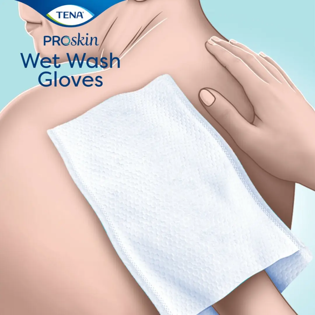 TENA Wet Wash Glove Mild - 5 Stuks