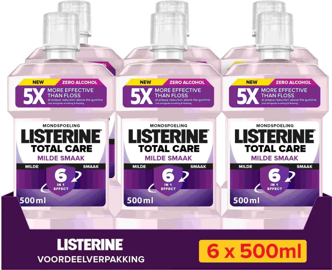 Listerine Total Care Extra Mild Alcoholvrij 6x500ml