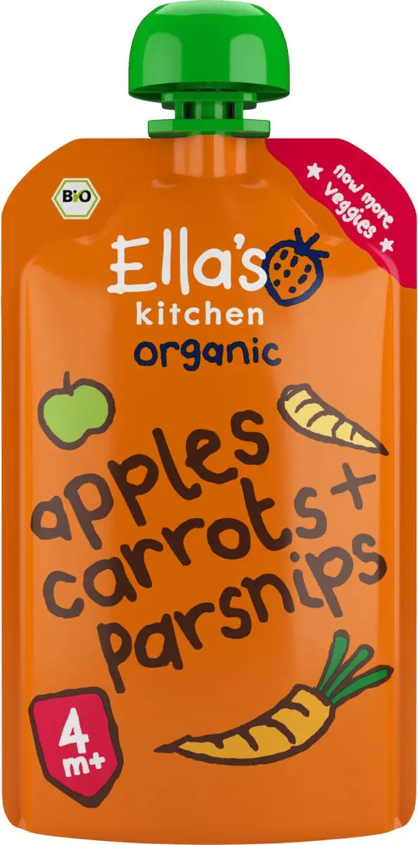 Ella’s Kitchen Biologisch Knijpfruit Wortels Appels Pastinaak 7x120g
