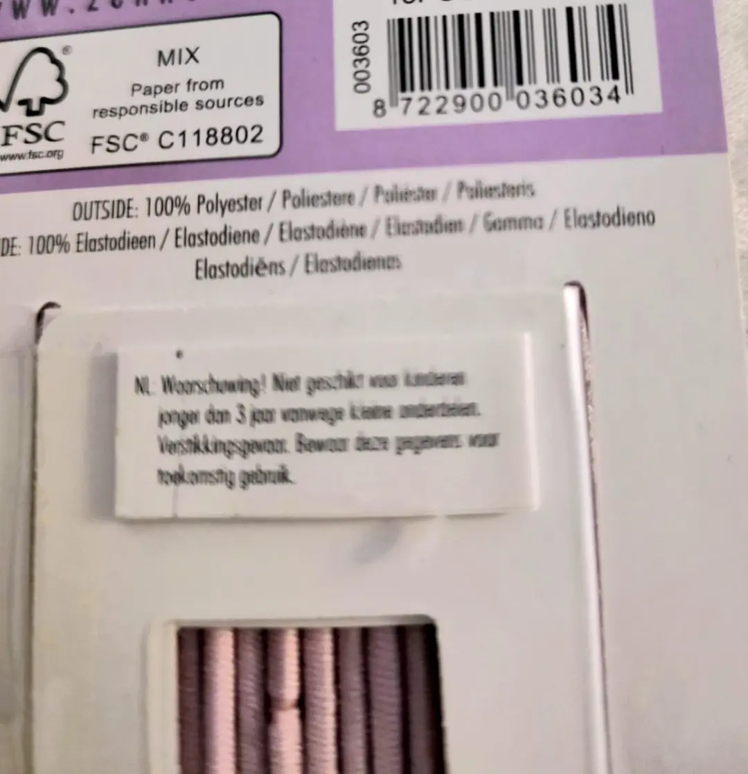 Zenner Licht Roze Metal Free Haar Elastiek