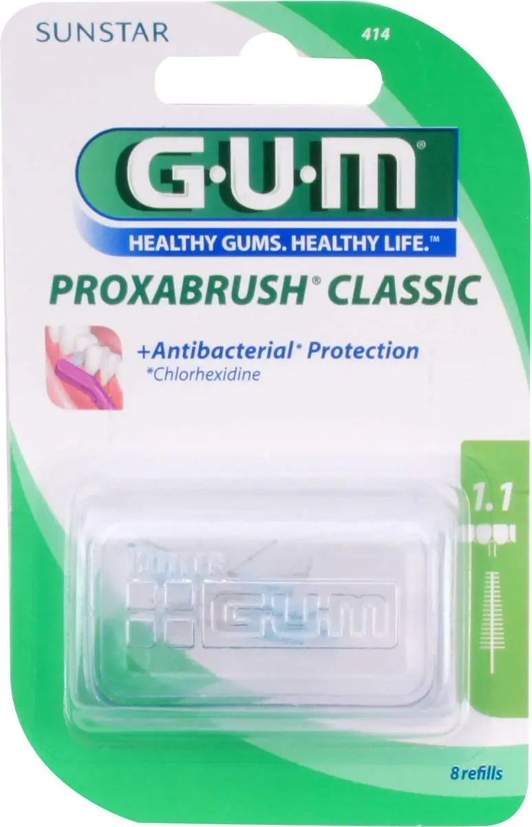 Gum Proxabrush Classic 1.1mm Refills - 8 Stuks