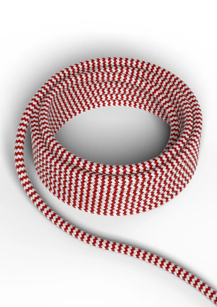Calex Textielsnoer 1.5m Rood/Wit - 2-aderig