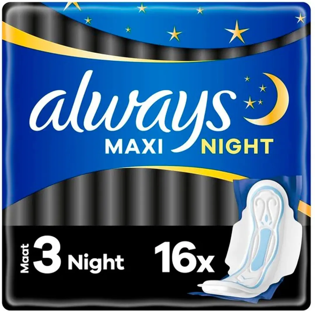 Always Maxi Night Met Vleugels 16 Stuks
