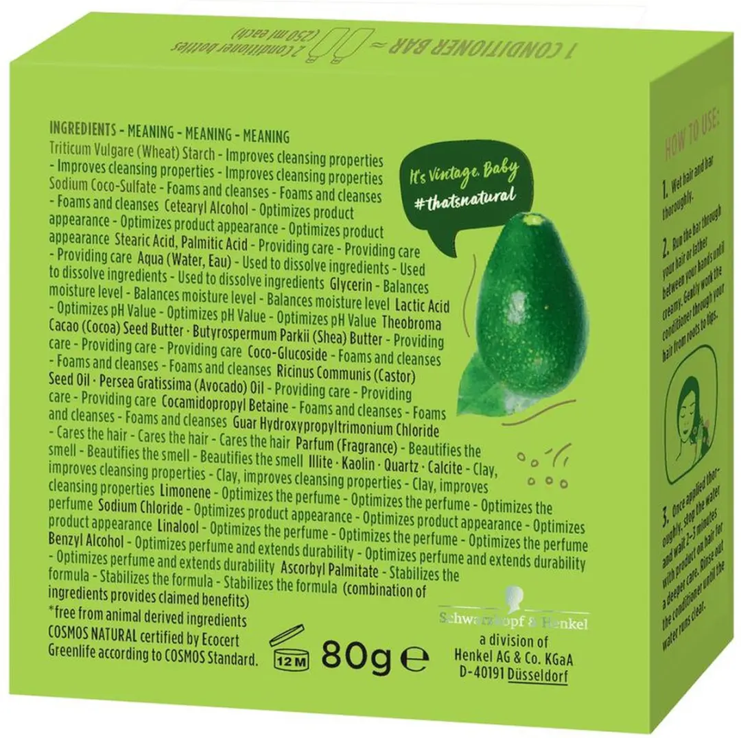 Nature Box Avocado Repair Conditioner Bar 80g