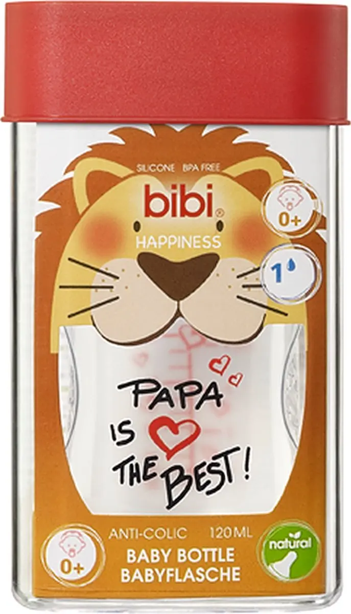 Bibi Drinkfles Papa Is The Best 120ml - Rood
