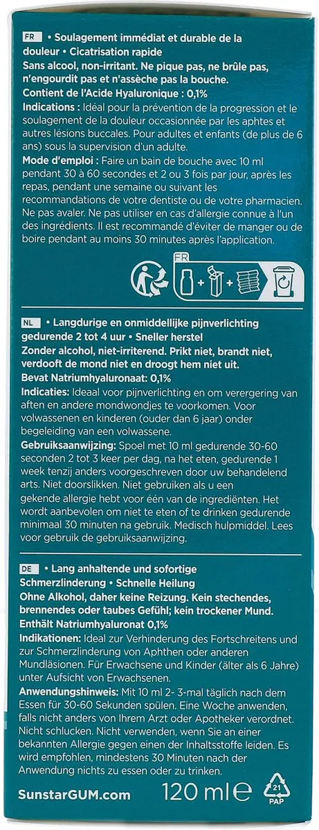 Gum Aftaclear Mondspoeling 120ml - afbeelding 6 van 6
