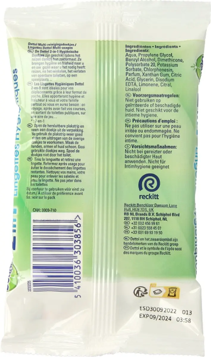 Dettol Hygiënische Doekjes 2-in-1 - 12 Stuks