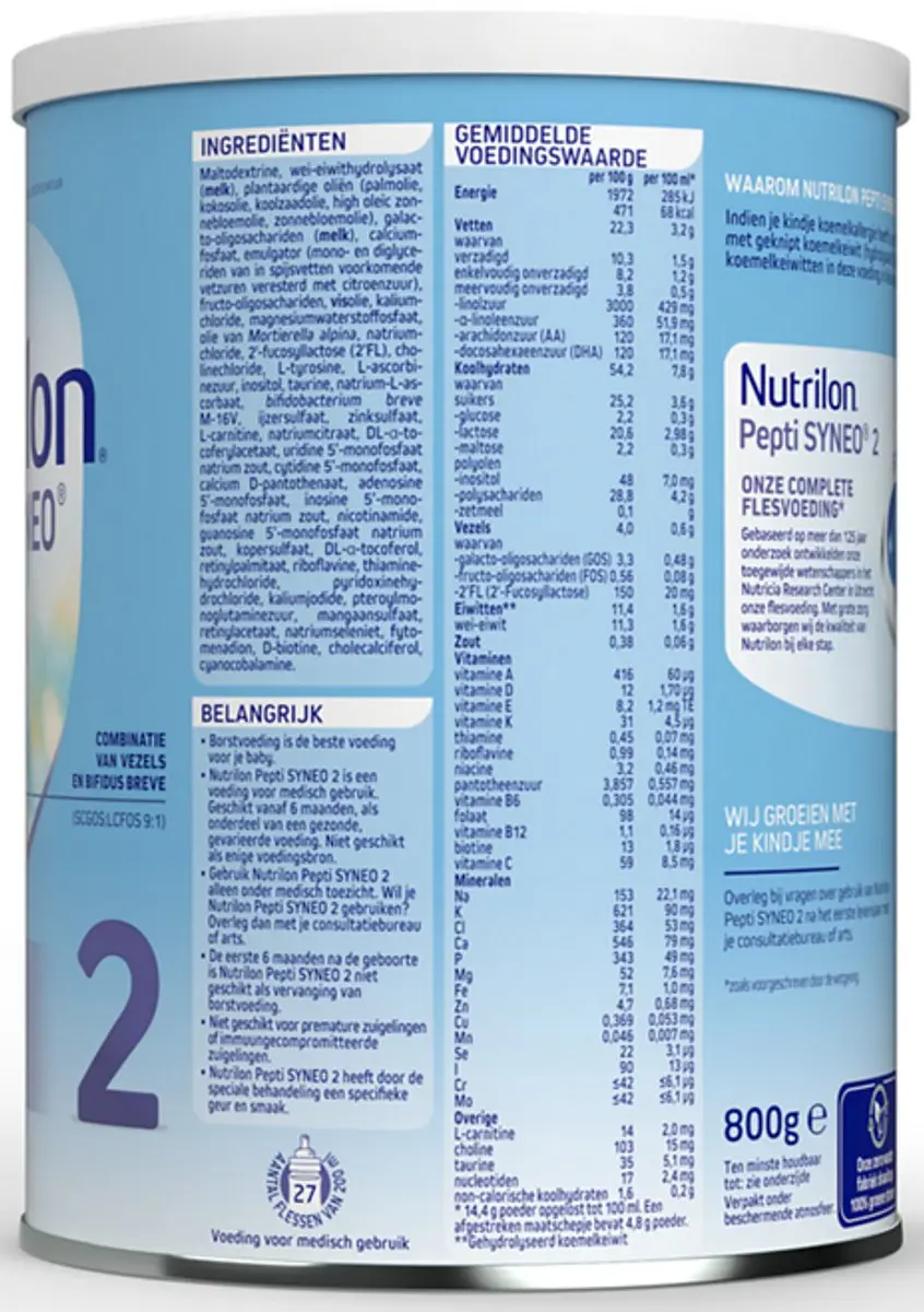 Nutrilon Pepti Syneo 2 Flesvoeding 800g