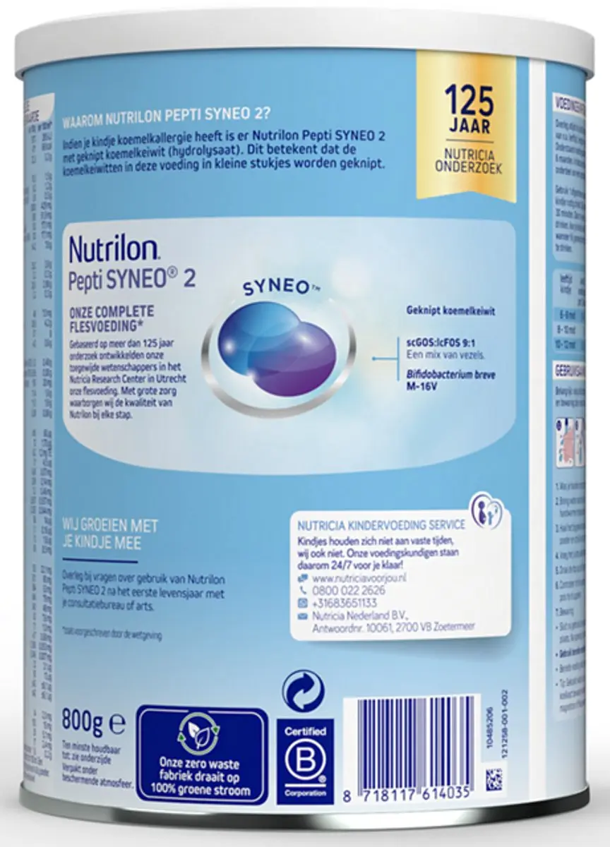 Nutrilon Pepti Syneo 2 Flesvoeding 800g - afbeelding 6 van 6