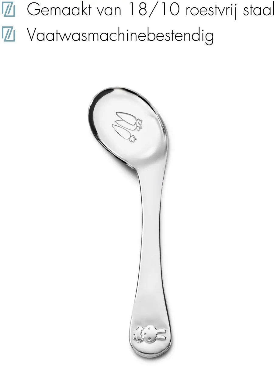 Zilverstad Nijntje Babylepel RVS 18/10 - Zilver