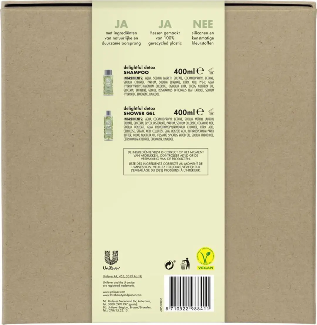 Love Beauty and Planet Rosemary & Vetiver Geschenkset - Douchegel & Shampoo 800ml
