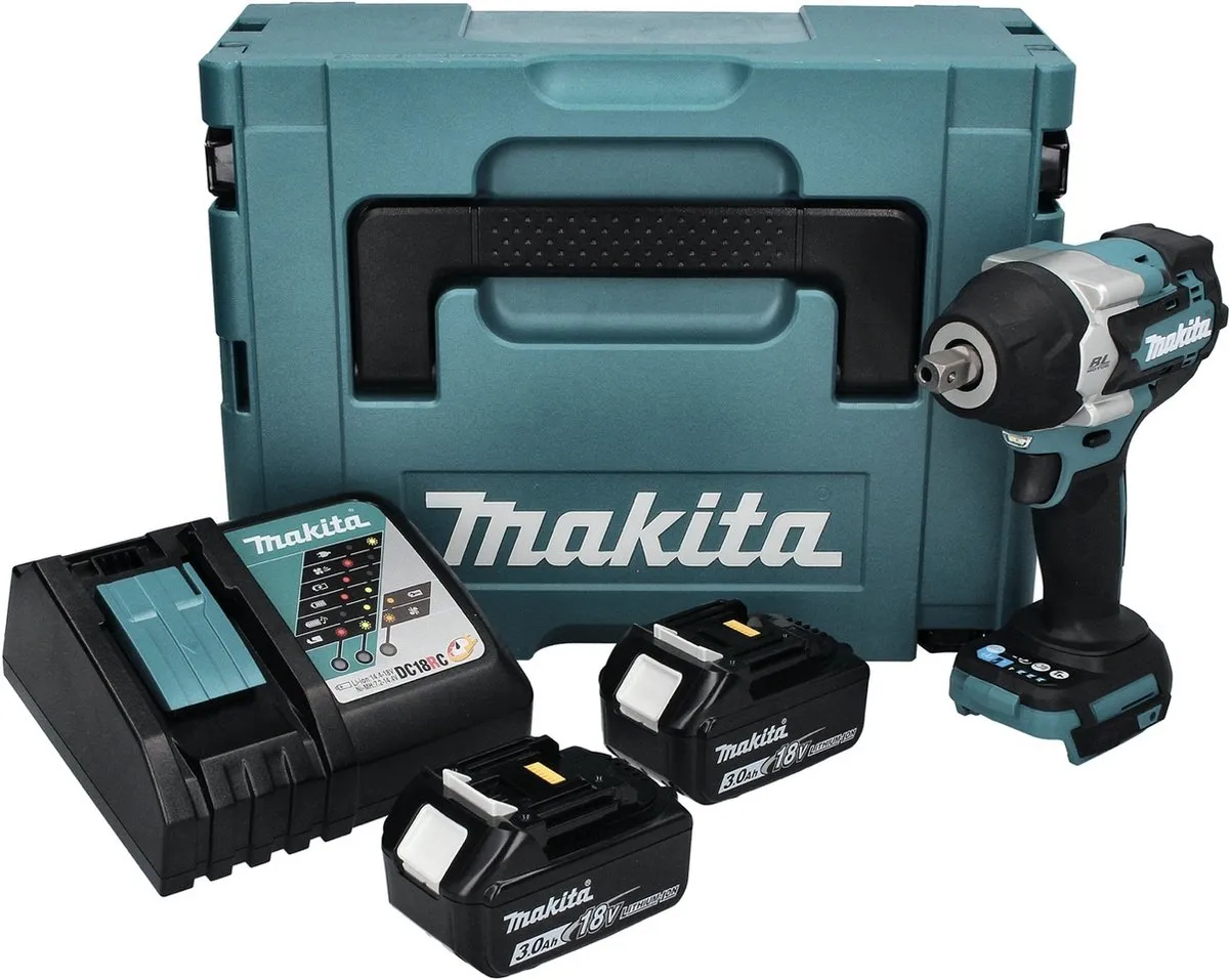 Makita DTW701RFJ Accu Slagmoersleutel 18V 700Nm - 2x 3.0Ah + Lader + Makpac - afbeelding 4 van 5