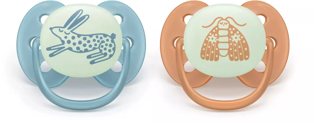 Philips Avent Ultra Soft Glow-in-the-dark Fopspeen SCF094/06 - 2 Stuks - Blauw/Orange