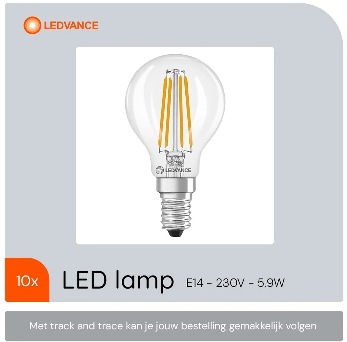 LEDVANCE LED Filament Kogellamp E14 5.9W - 10 Stuks