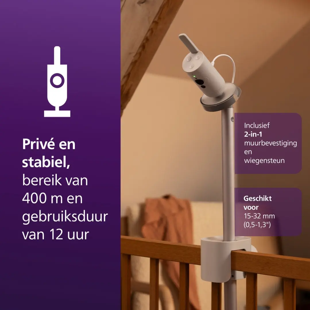 Philips Avent SCD973/26 Connected Babyfoon - 5 inch - Lichtgrijs