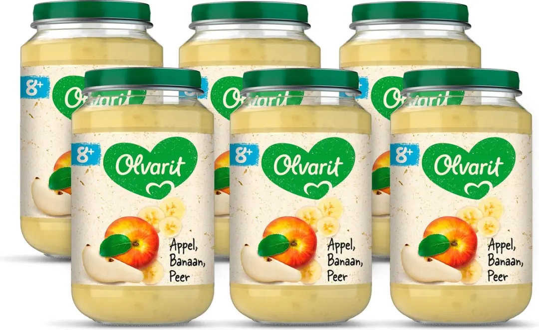 Olvarit Fruithapje 8+ Maanden Appel Banaan Peer