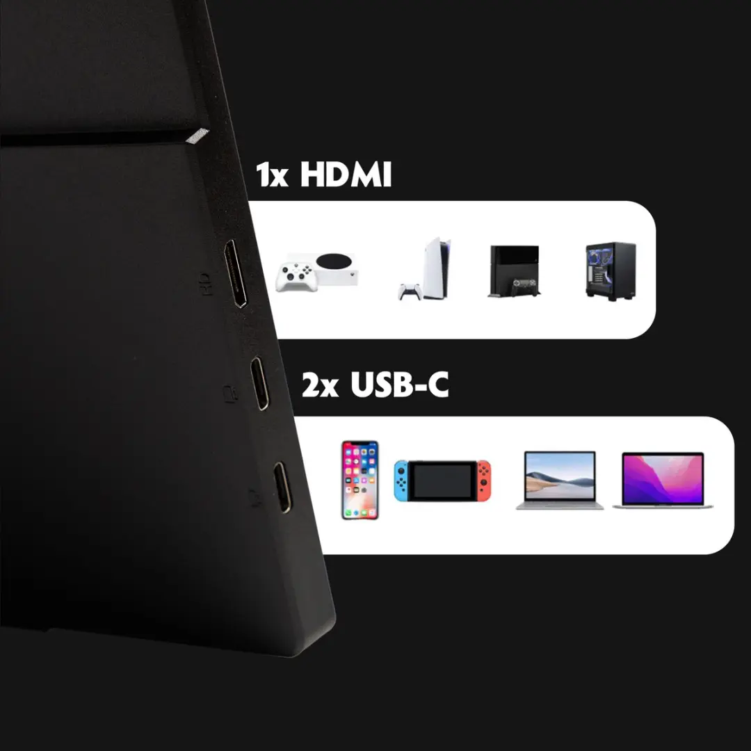 Pora&Co Draagbaar Game Monitor 15.6 Inch Full HD - HDMI & USB-C