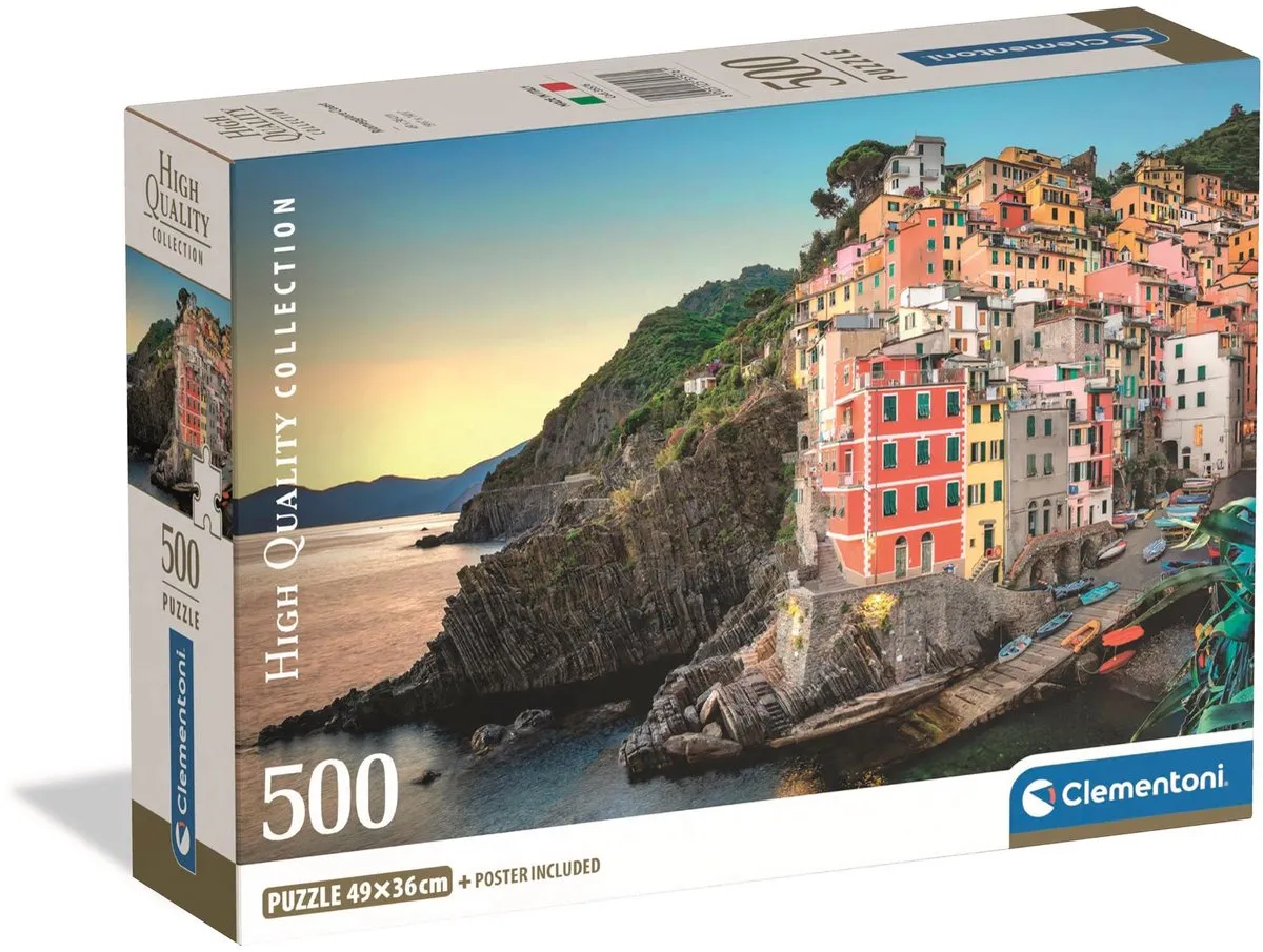 Clementoni Riomaggiore Kust Puzzel 500 Stukjes - Multikleur