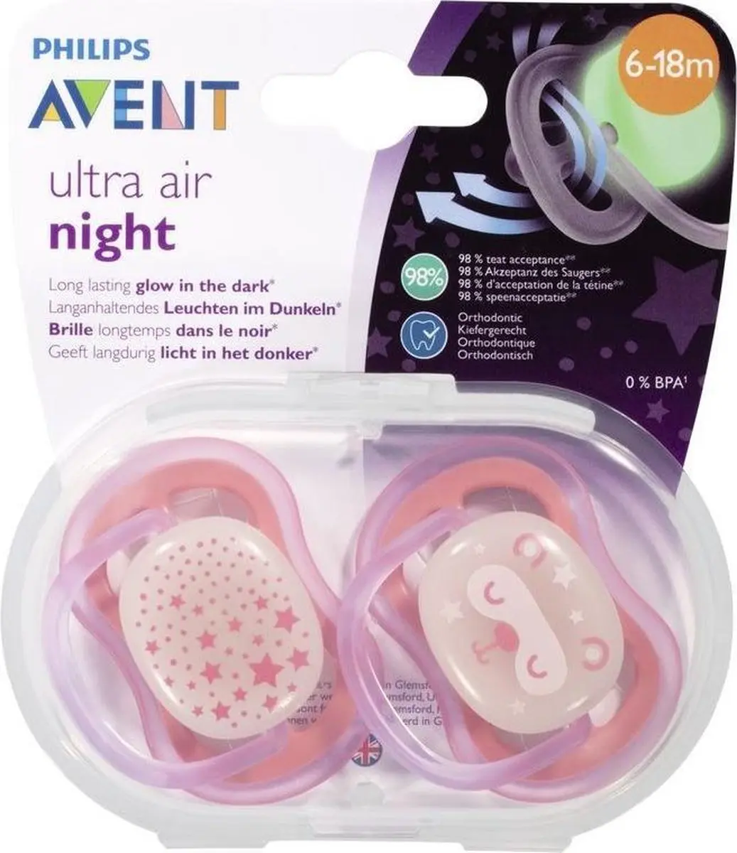 Philips Avent Ultra Air Fopspeen SCF376/20 - 2 Stuks - Blauw - afbeelding 6 van 6