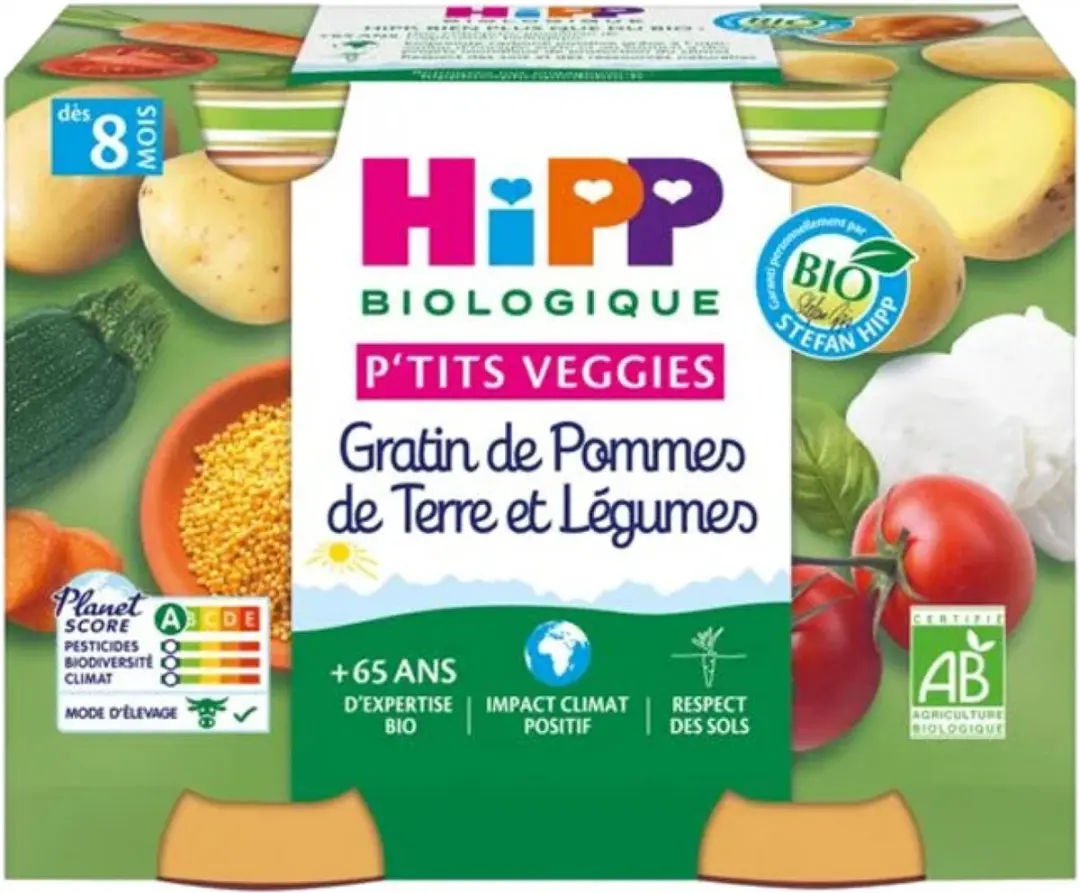 HiPP P'tits Veggies Aardappel- en Groentegratin 8+ Maanden