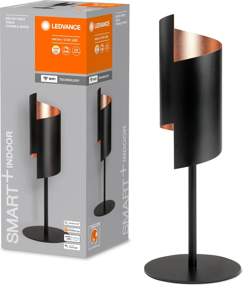 LEDVANCE SMART+ WiFi DECOR tafellamp, zwart, 12W, 84-lm