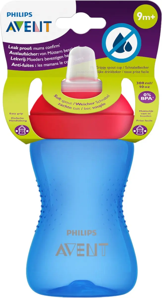 Philips Avent Bijtbestendige Tuitbeker 300ml - Blauw/Rood