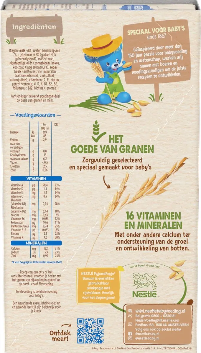Nestlé PyjamaPapje Banaan 250ml - 4 Stuks