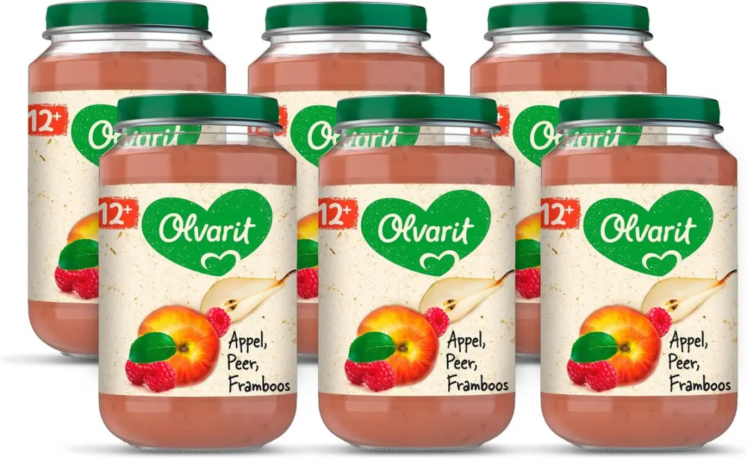 Olvarit Fruithapje 12+ Maanden Appel Peer Framboos
