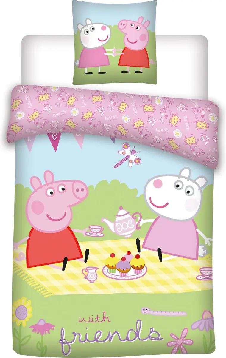 Peppa Pig Dekbedovertrek Multicolor - 100x135cm + Sloop 40x60cm