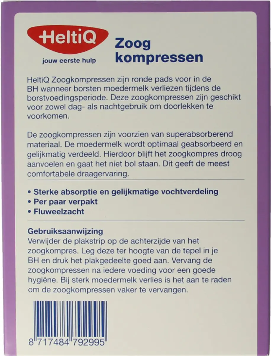 HeltiQ Zoogkompressen Voorgevormd - 30 Stuks - Zwart