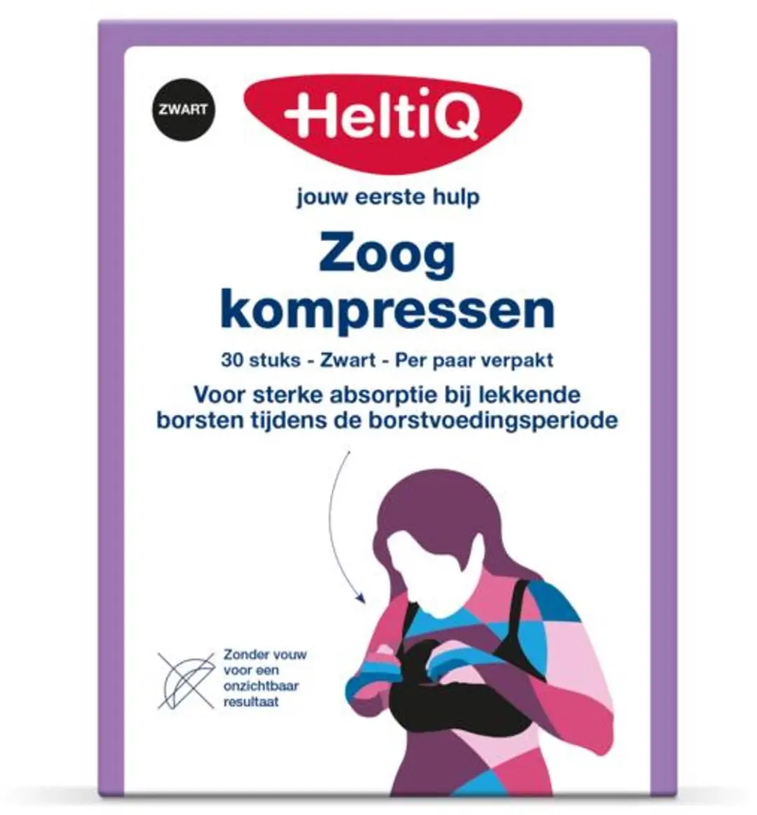 HeltiQ Zoogkompressen Voorgevormd - 30 Stuks - Zwart - afbeelding 6 van 6