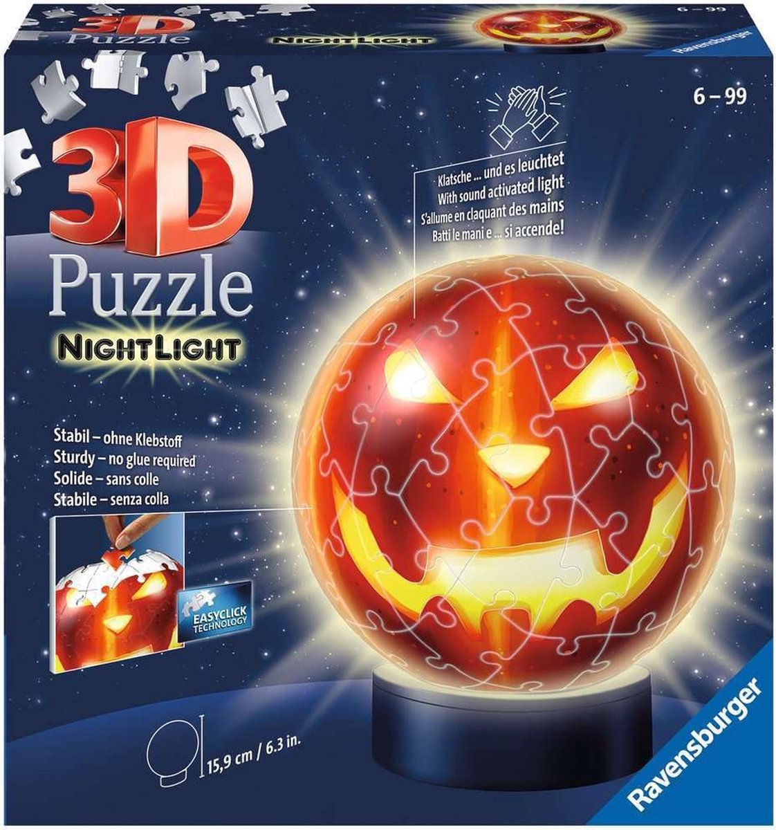 Puzzle 3D RAVENSBURGER Night Light Dynia świecąca w ciemności 11253 (74 elementy)