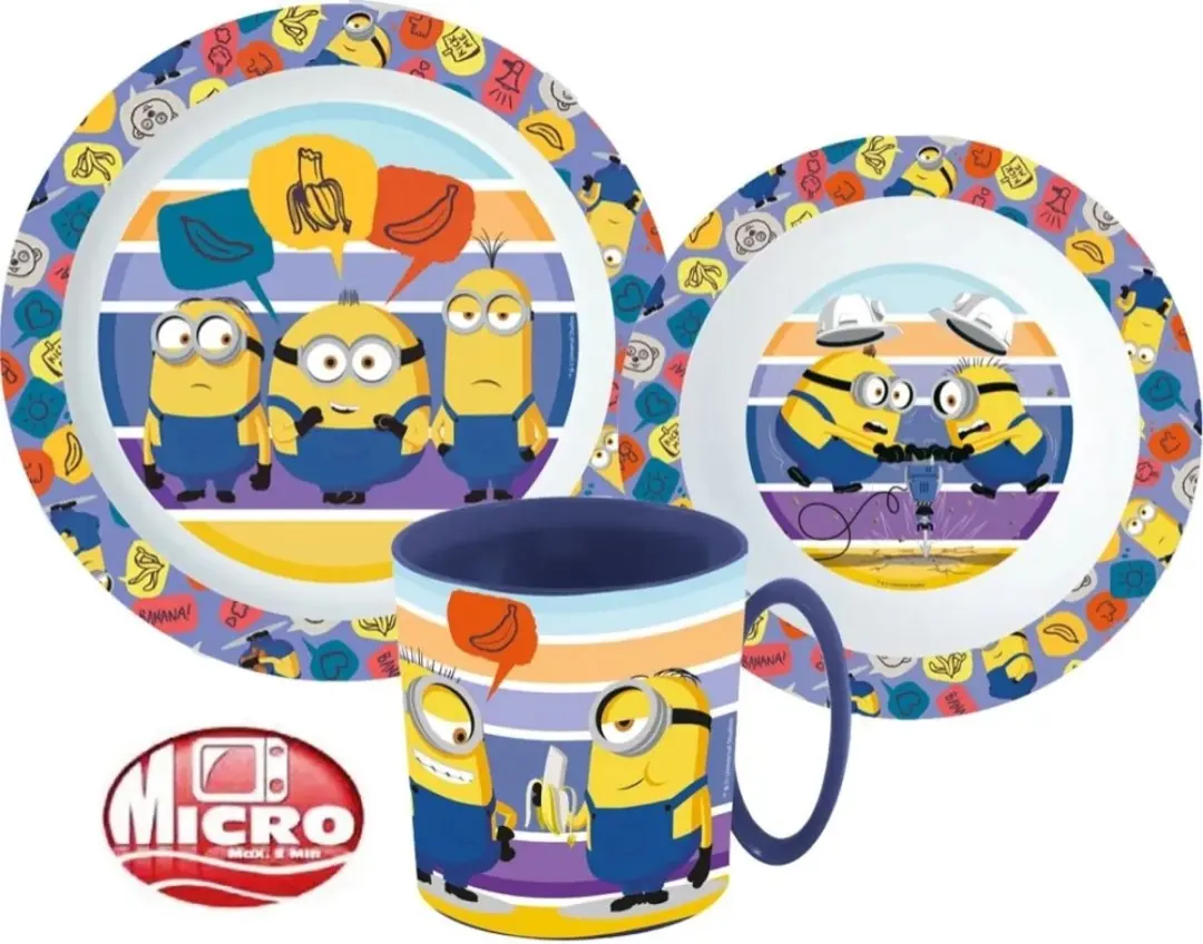 Minions Gestreepte Serviesset