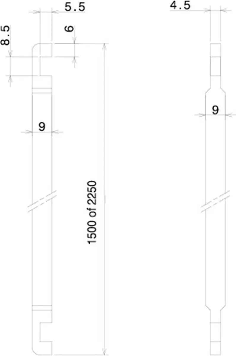 Nemef 1 Espagnoletstang - 9 x 1500 mm - Verzinkt Staal - afbeelding 2 van 2