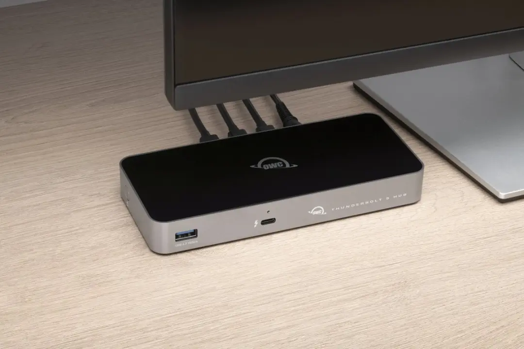 OWC Thunderbolt 5 Hub OWCTB5HUB5PF - 120 Gb/s - 140W - Zilver/Zwart - afbeelding 6 van 6