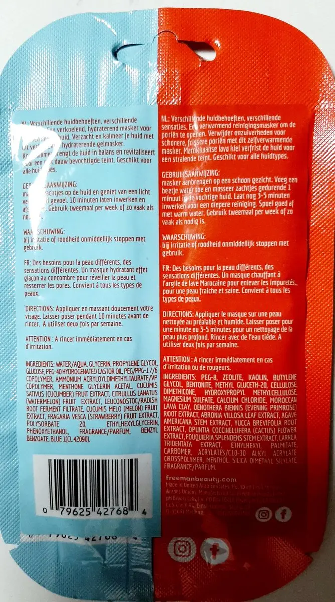 Freeman Beauty Hot Cold Gezichtsmasker 7ml - Wit