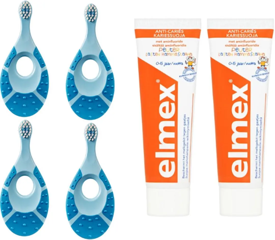 Jordan Tandenborstel Step-By-Step & Elmex Tandpasta 0-2/0-5 jaar - 6 Stuks