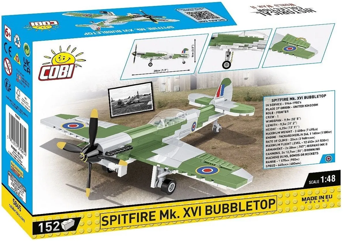 Cobi Spitfire MK.XVI 5865 - 152 Onderdelen - Meerkleurig