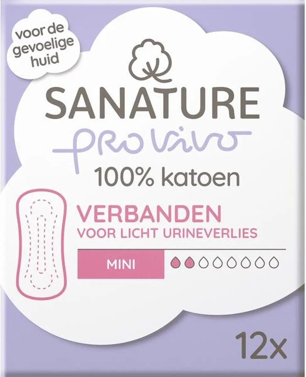 Sanature Mini Pro Vivo Incontinentieverband - 12 Stuks - Blauw/Wit