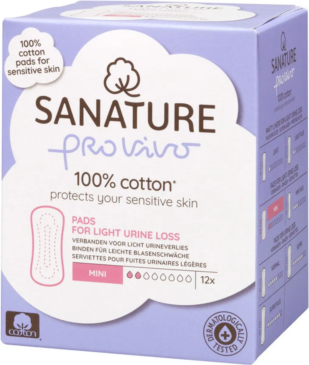 Sanature Mini Pro Vivo Incontinentieverband - 12 Stuks - Blauw/Wit