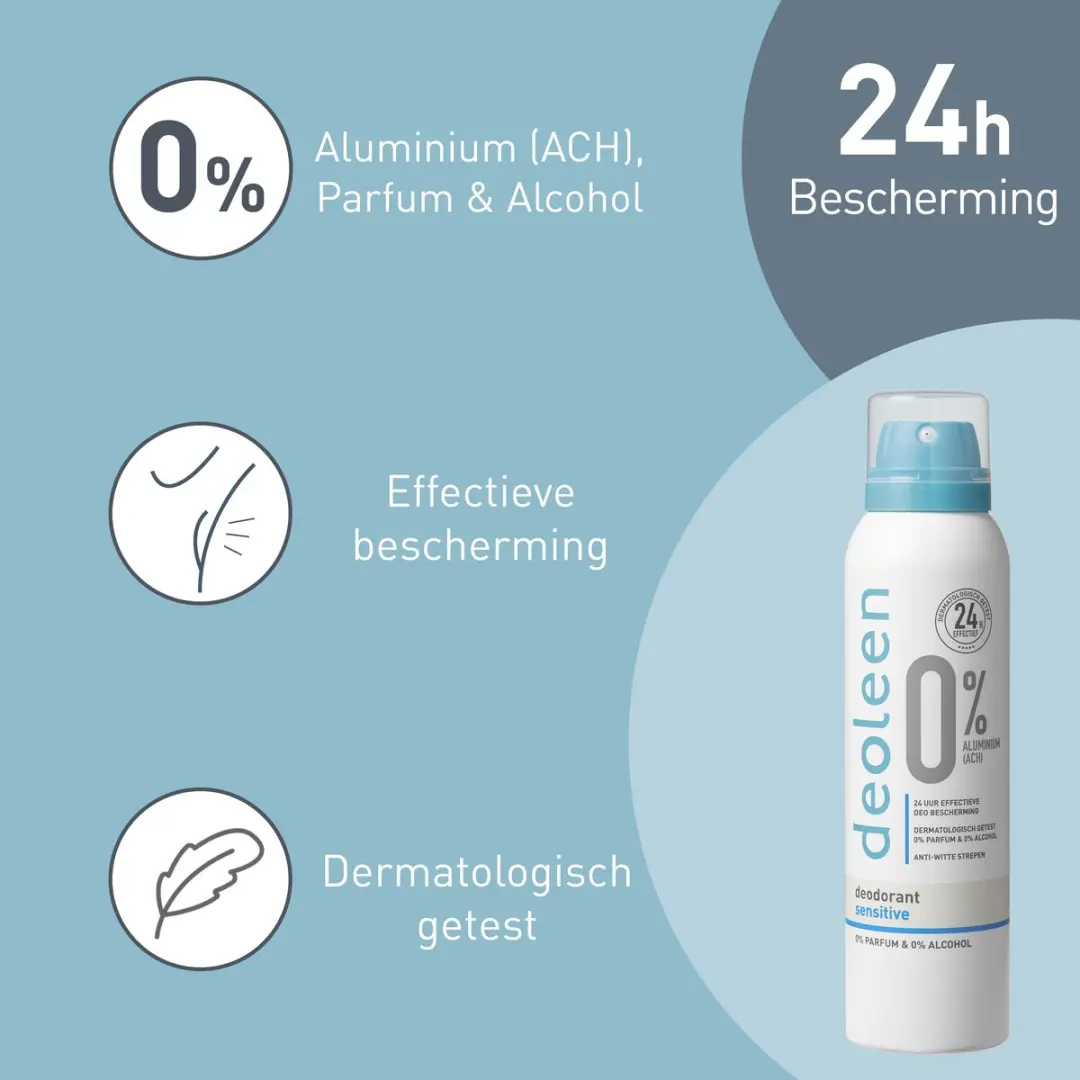 Deoleen Sensitive Aerosol Deodorant 150ml - 6 Stuks