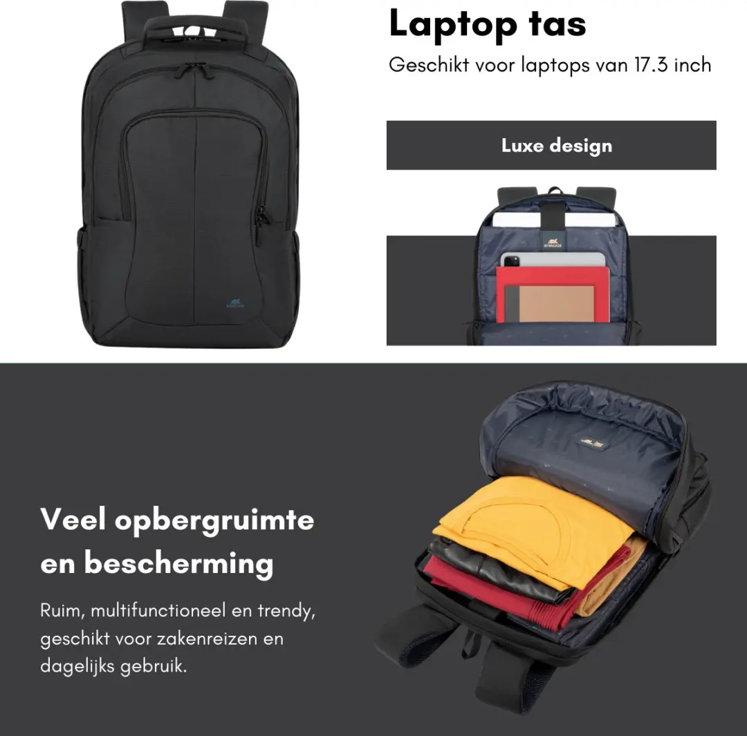 RivaCase Rivacase 8460 Laptoptas 17.3" - 23L Rugzak - Zwart