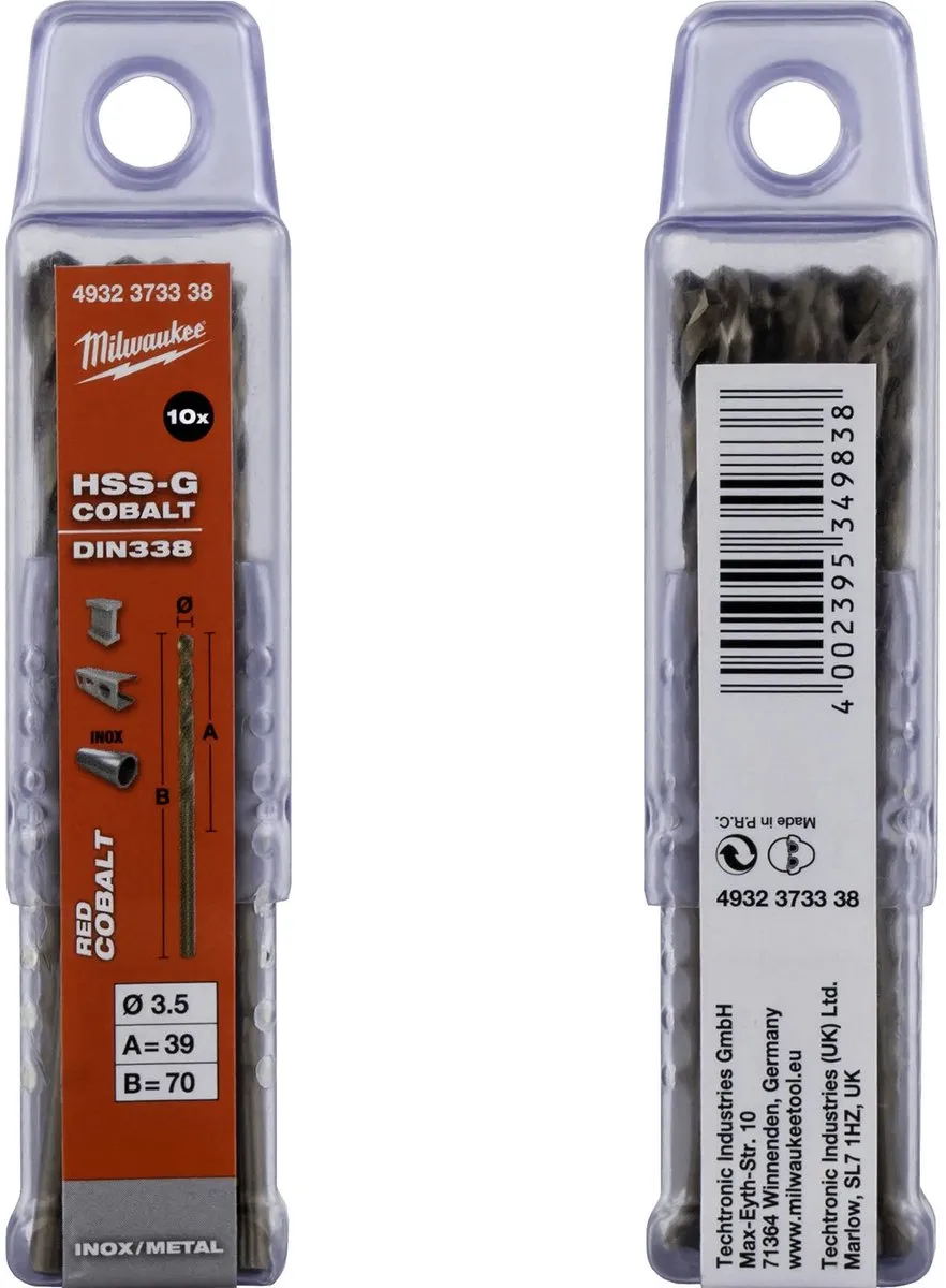 Milwaukee Metaalboren HSS-Ground Cobalt 3,5mm - 10 Stuks