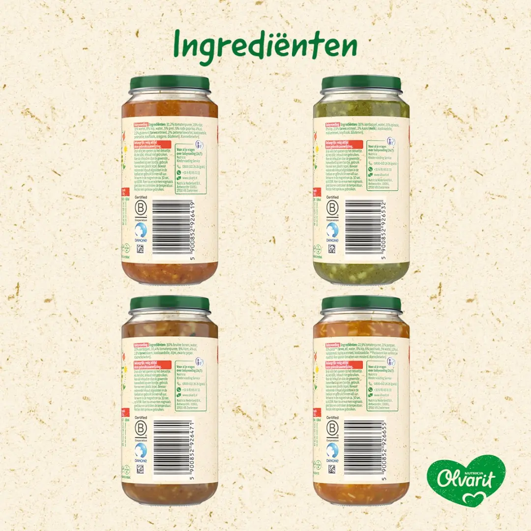 Olvarit Variatiemenu Babymaaltijd 12+ - 12x250g