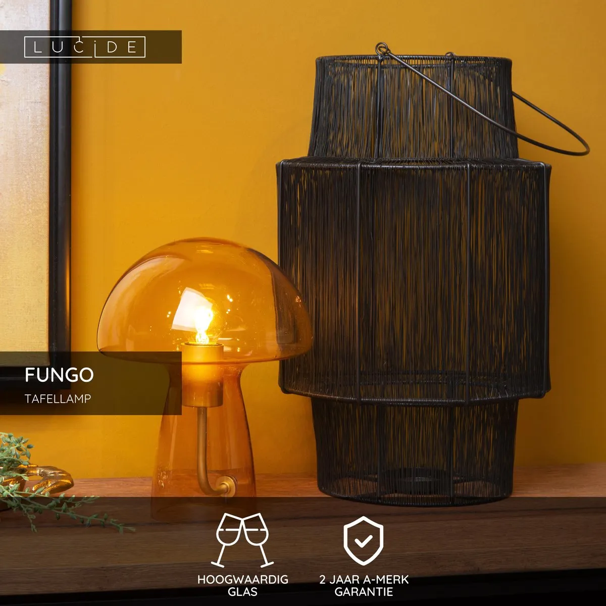 Lucide FUNGO Tafellamp - E27 - Oranje
