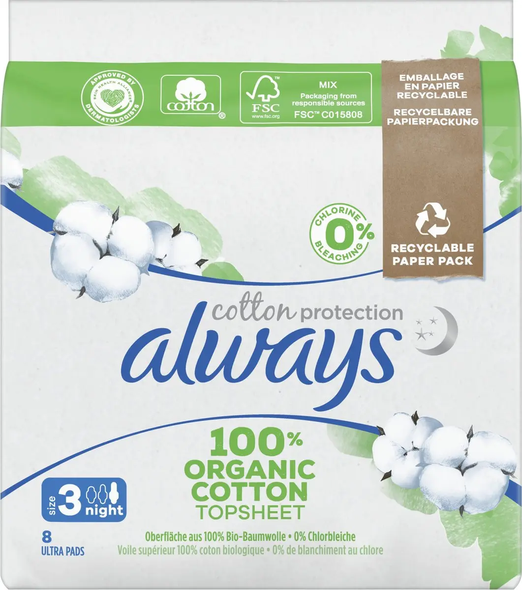 Always Cotton Protection Night Maandverband - 96 Stuks