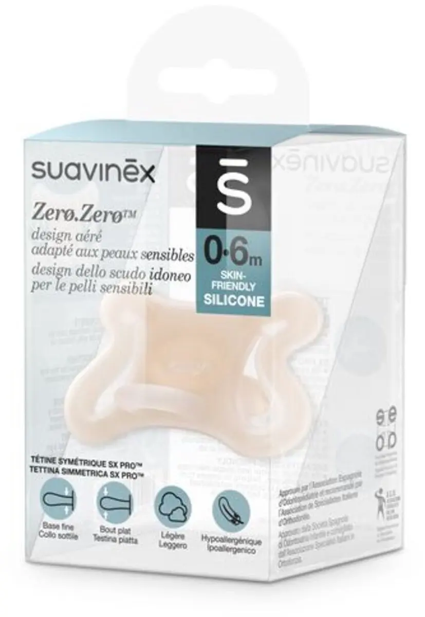 Suavinex Zero Zero Fopspeen Symmetrisch 0-6 Mnd - Roze - 2 Stuks