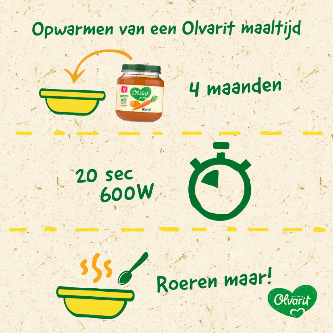 Olvarit Variatiemenu Babymaaltijd 8+ Maanden - 12x200g