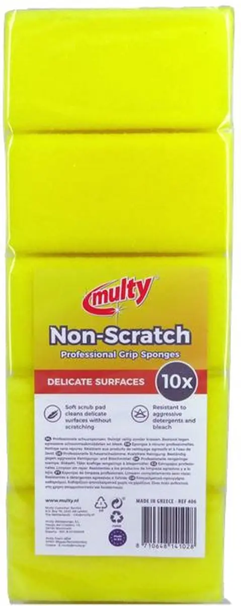 Multy Schuursponsjes Krasvrij Easy Grip - 10 Stuks